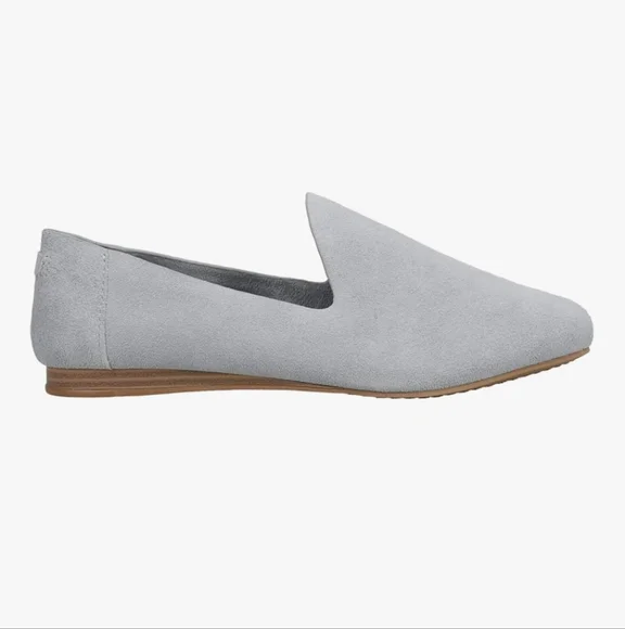 New TOMS Darcy Dusty Blue Grey Suede Loafers Flats Size 8.5 - Picture 3 of 8